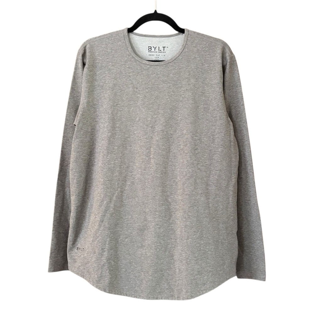 Bylt Men's Drop-Cut Long Sleeve Lux Tee Gray Size Medium